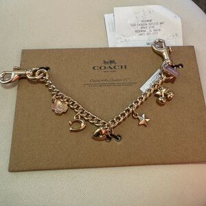 NWT Coach! Gold Swagger Chain With Charms